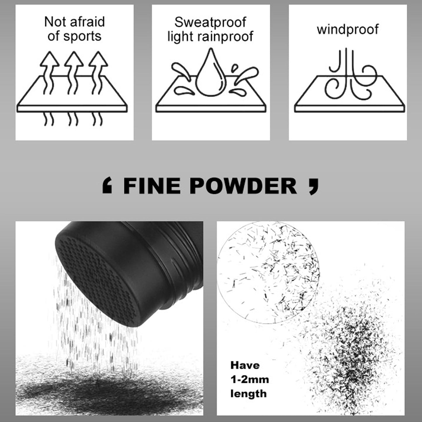 DMQ Hair Building Fibers,Natural Hair Fibers for Men & Women,Hair Fibres Dark Brown,Hair Powder for Thinning Hair,Easily Cover & Waterproof,Hair Loss Concealer,Instantly Conceals Hair Loss,Soft Powder