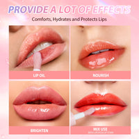 LANGMANNI Moisturizing Lip Oil,No-Sticky Lip Gloss Lip Balm Lip Care,Fruit Flavoured Lip Oil For Dry Lip's Moisturizing Hydrating And Nourishing (Cherry)