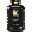 Time 4 Nutrition Time 4 Creatine Blend - 240 Creatine Capsules Not Creatine Tablets, 30 Day Supply, Unique Blend of 4 Types of Creatine, 6000mg Per Daily Serving Improve Muscle Strength Vegan Friendly & Gluten Free