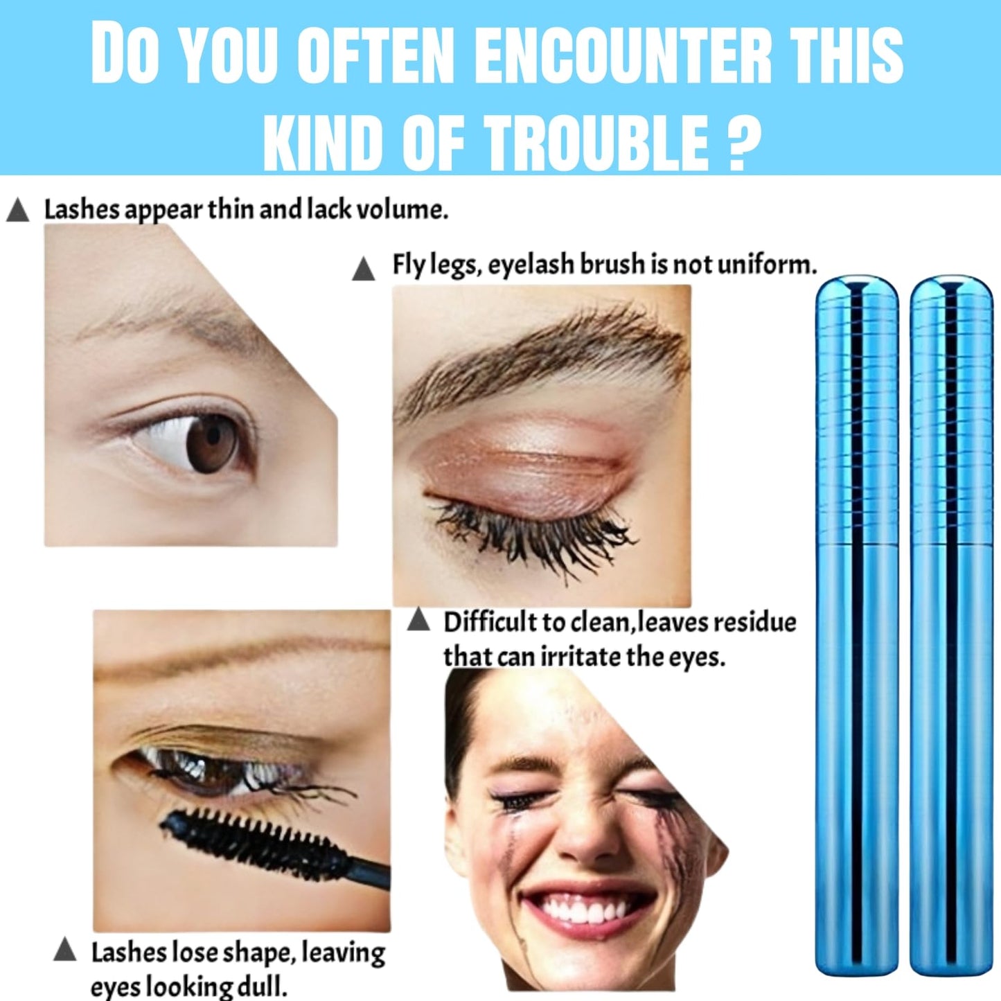 SEMECOMER Prime Lash Mascara For Mature Women – Waterproof Black Formula Adds Length & Volume to Thinning Lashes, Gentle Clump-Free & Smudge-Proof. Mascara For Older Women, No Irritation, All-Day Wear
