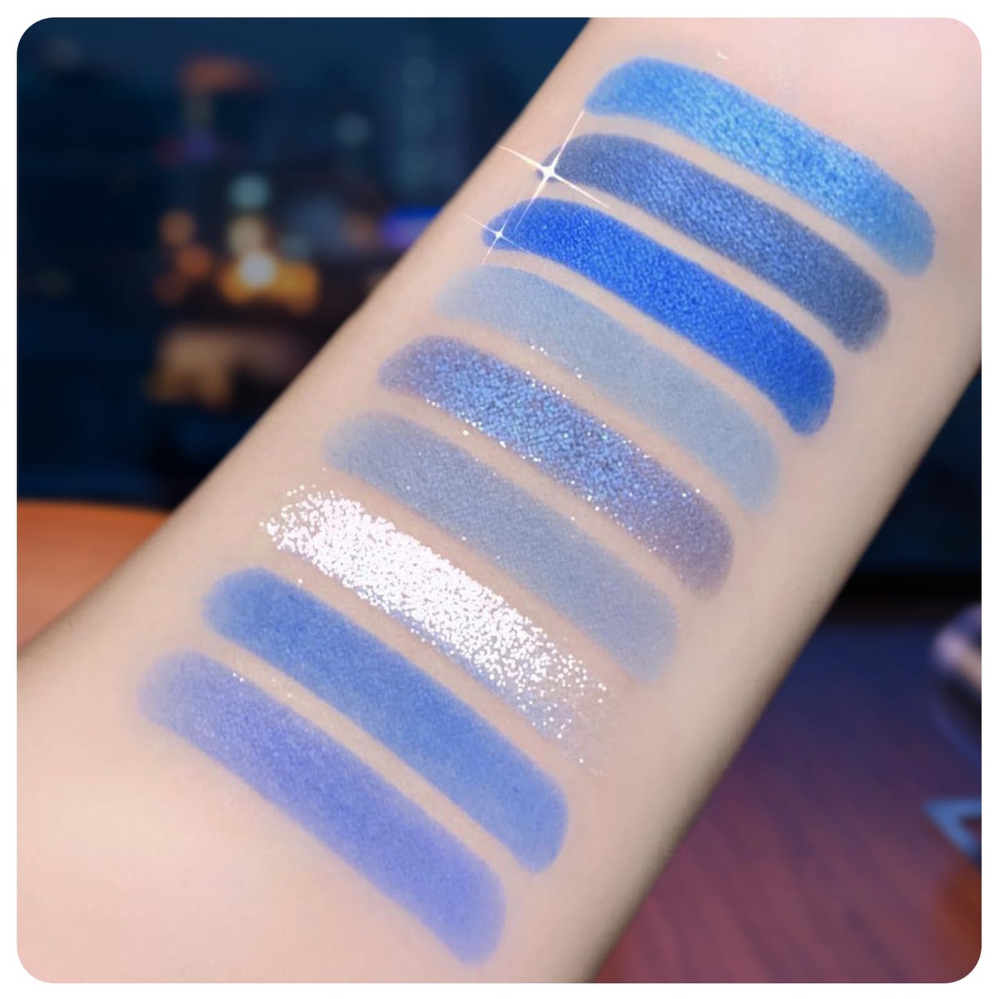 Leogony Blue Eyeshadow Palette, Matte Eye Shadows Pallets Women, Glitter Eye Shadow Palettes for Makeup
