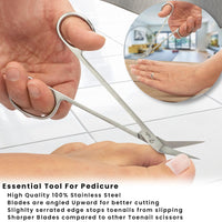 Sandbros Long Handled Toenail Clippers for Thick Nails, 19cm Angled Tip Long Handled Nail Scissors for Toenails, Heavy Duty Long Handled Toenail Scissors for Thick Nails, Podiatry Tools for Elderly, Back Pain