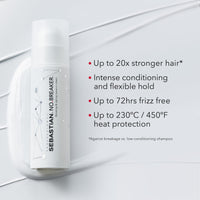SEBASTIAN Sebastian Professional No.Breaker Bonding and Styling Leave-in Cream | Intense Conditioning Cream with Heat Protection | 72 HR Frizz-Free, Flexible Hold | 145ml