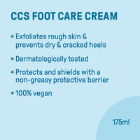 CCS Professional Foot Care Cream 175 ml - Moisturise and Protect Dry and Callused Feet, Contains 10% Urea and Eucalyptus Oil, Clinically Tested, Suitable for Diabetics