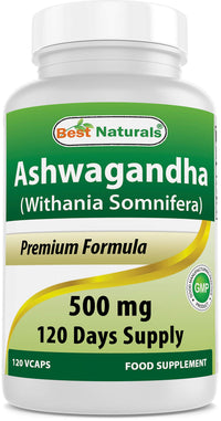 Best Naturals Ashwagandha 500 mg 120 Capsules (120 Count (Pack of 2))