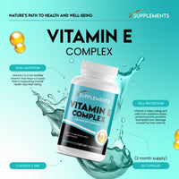 X supplements Natural Vitamin E Complex | 60 Vegan Capsules |100% Natural Ingredients | Advanced Formula | All 8 E Tocopherols & Tocotrienols | No Fillers Or Binders | X Supplements | Supports Immune Health