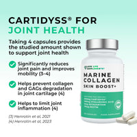 LOVE LIFE SUPPLEMENTS Marine Collagen Skin Boost+ with Astaxanthin & Hyaluronic Acid, 120 Capsules - 2 Month Supply, Also Cartidyss® (Type II), Vitamin C, Vitamin E, Bamboo Stem Extract, Biotin - for Skin, Hair, Nails