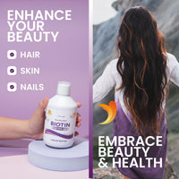Swedish Nutra - Biotin 10,000 UG Liquid Supplement - Pack of 500 ml, 33 Day Supply | Plus Vitamin C for Healthy Hair, Skin & Nails | Vegan & Gluten Free | 100% Natural Orange Flavour