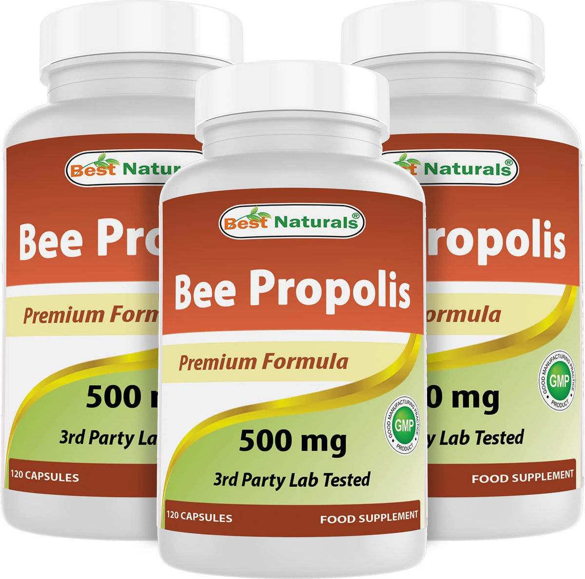 Best Naturals Bee Propolis 500 mg 120 Capsules (120 Count (Pack of 3))