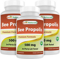 Best Naturals Bee Propolis 500 mg 120 Capsules (120 Count (Pack of 3))