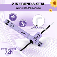 BelleQiana B&Q Clusters Lash Kit Sunflower Lash Extension Kit No lash Map Natural LASH Clusters Individual with Invisible Band Eyelash Extension kit C Curl LASH with Bond and Seal (LRTZ-Sunflower)