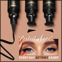 Anglicolor 2PCS Eyeliner Stamp Set - Wing Cat Eye Stamp - Black Eyeliner Pen,Waterproof Long Lasting Liquid Eye Liner,Winged Eyeliner Pencil Easy to Use (01)