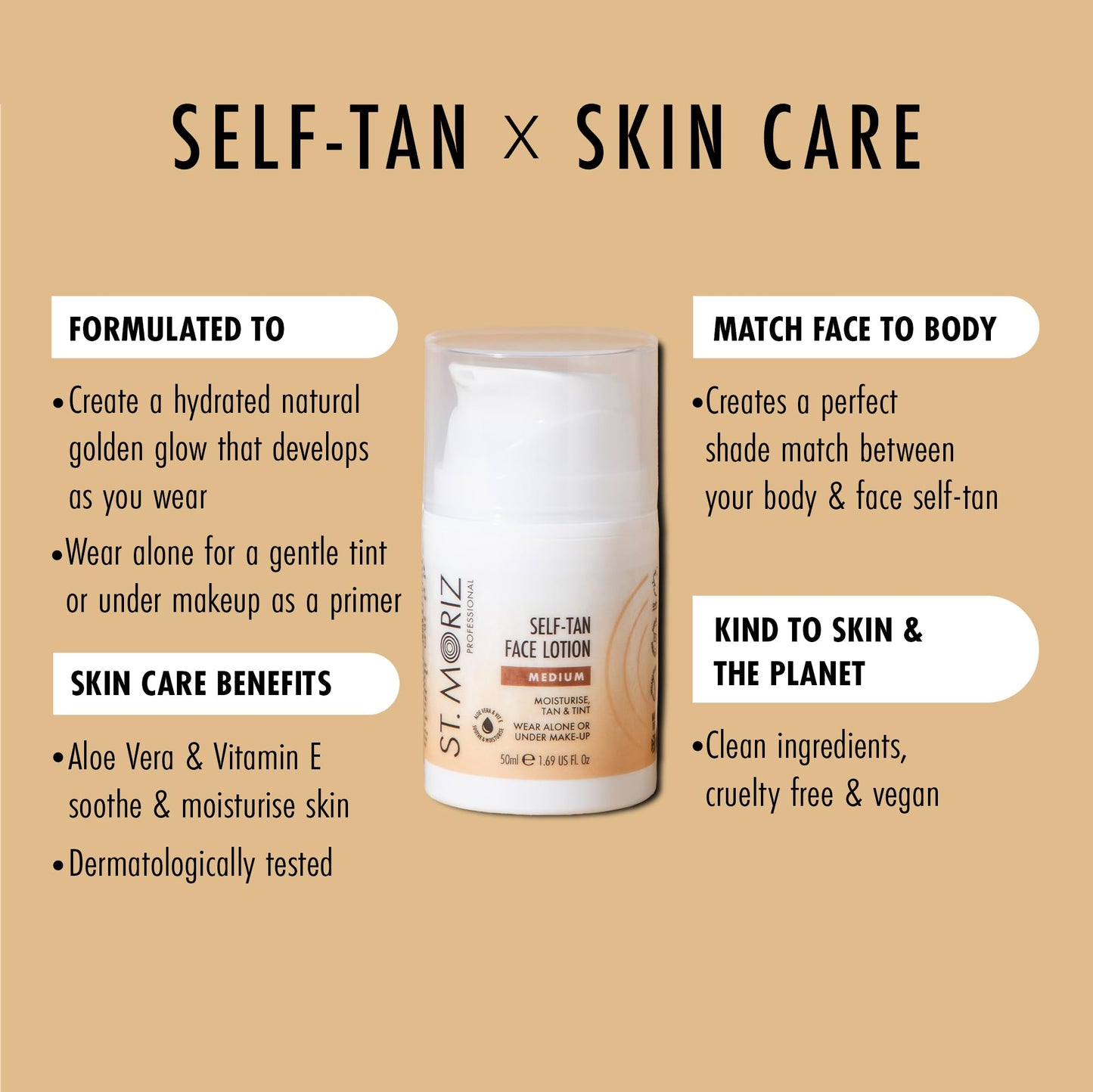 ST. MORIZ St. Moriz Professional Medium Self Tan Face Lotion 50ml