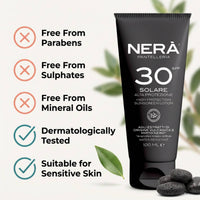 KP Pharma NERA SPF 30 Sunscreen Body Lotion – UVA & UVB Protection, Lightweight, Water-Resistant, Hydrating Formula with Black Myrtle & Volcanic Stone Extracts, Antioxidant-Rich & Dermatologically Tested, 100ml