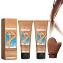 Bploar Self Tanning Cream Self Tanning Lotion Self Tanniers Cream Natural Sunless Self Tanning Cream with a Self Tanning Glove, for Face Body Legs and Arms (Wheat, 2 pcs)