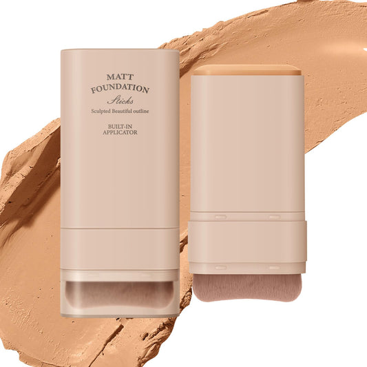 Shefave Makeup Foundation Stick, Multi-Use Full Coverage Foundation & Concealer Stick, Cream Foundation With Built-In Foundation Brush, Face Foundations For Mature Skin (Wheat, 04#)