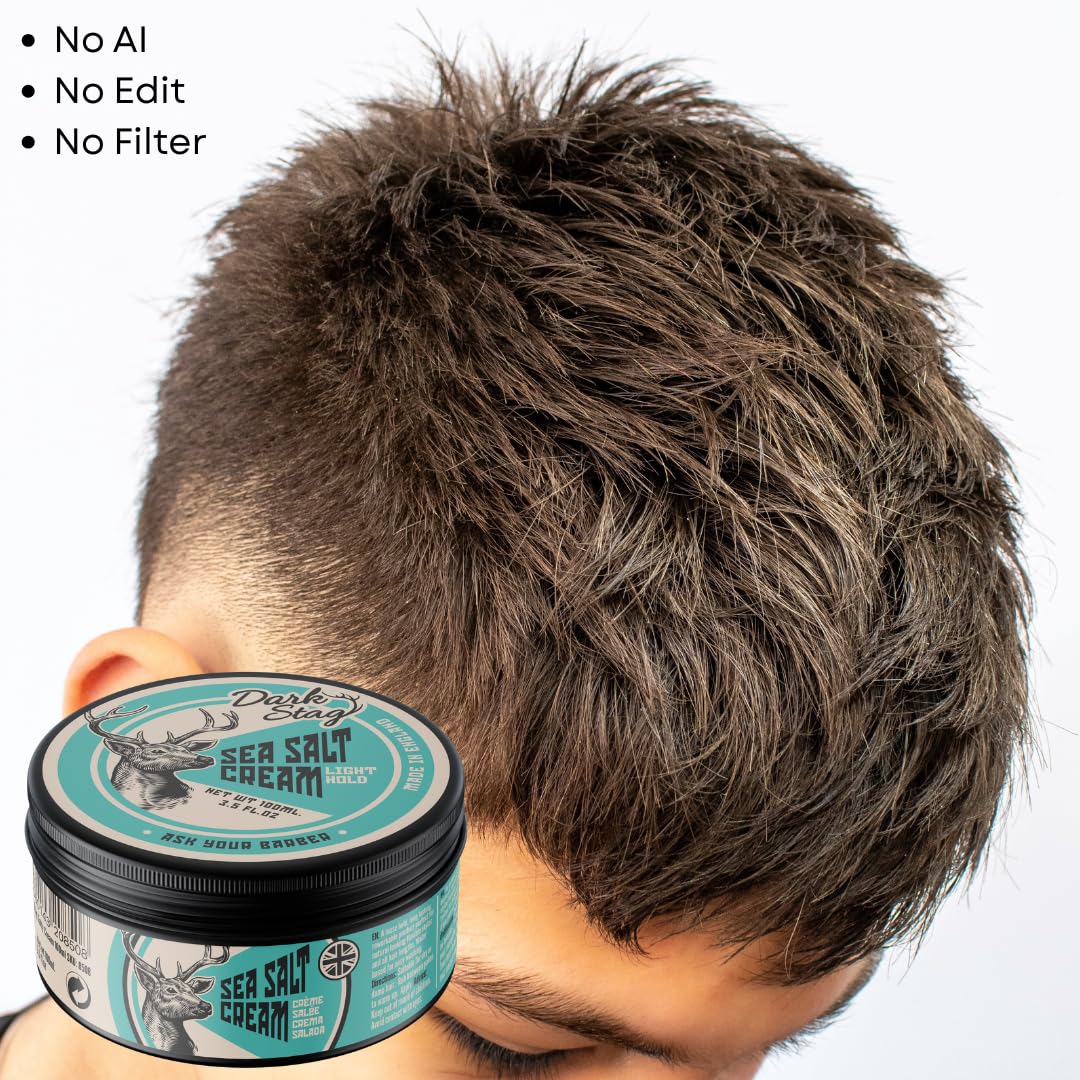 Dark Stag Sea Salt Cream, Light Hold Hair Styling Cream 100ml/3.5oz