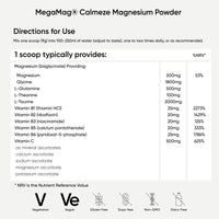 Nutri Advanced MegaMag Calmeze Magnesium Glycinate Powder - Supports The Nervous System, Helps Balance The Effects of Stress & Tiredness - Orange, 30 Servings