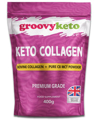 Keto Collagen by Groovy Keto | Bovine Collagen Peptides Powder + MCT C8 Powder | Hydrolysed Collagen & MCT C8 Oil | Sugar Free | Keto Friendly | Collagen Supplements | Unflavoured