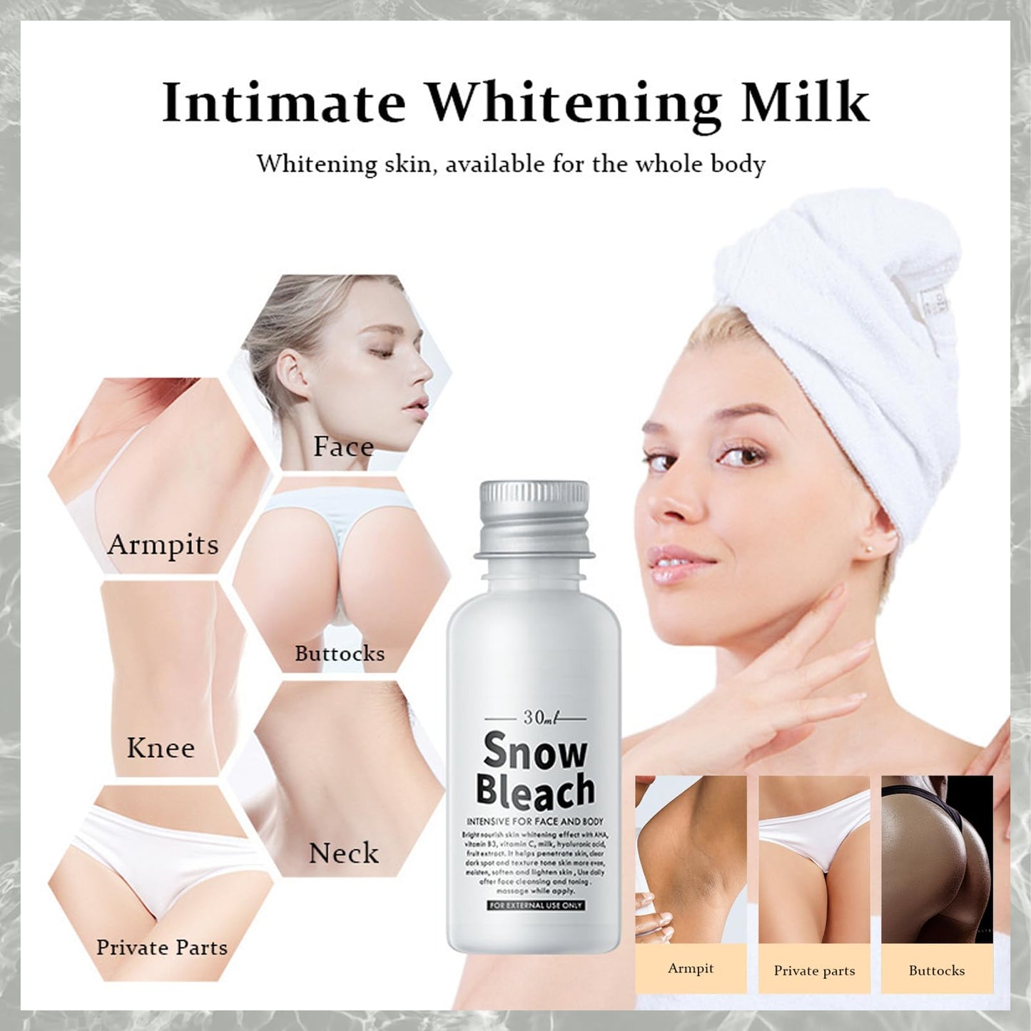MINSHZEE Skin Bleaching Cream - Feminine Body Care - Underarm Whit/ening Creams - Inner Thigh Body Brightening Creams