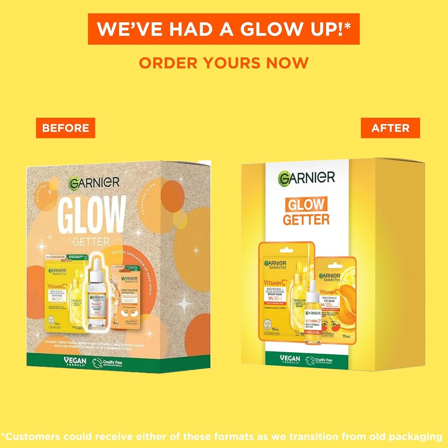 Garnier Vitamin C* Glow Getter Giftset - Face Serum, Sheet Mask & Eye Mask