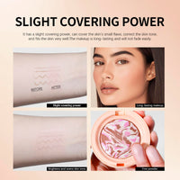 HOPHAT Baked Colour Correcting Powder Foundation – Lightweight Baked Foundation for Mature Skin, Neutralises Redness & Uneven Skin Tone, Natural Smooth Makeup (# 01 Fair)