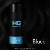 Hair Genetics Hair Fibres for Hair Loss Cover Thin Hair & Bald Spots- Hair Fibre for Thick Hairs- Fibers for Men and Women for Hair Loss (Black 22g)