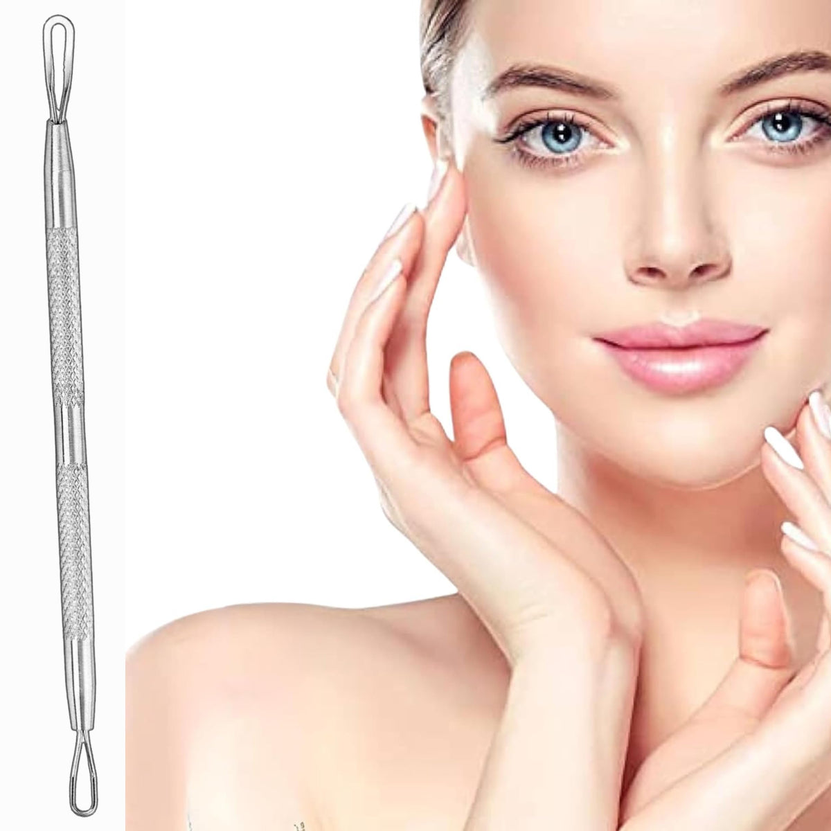 Glamified , glam Glamified Blackhead Remover Professional Skincare Spot Treatment Blackhead Remover Tool for Blemish Comedone Whiteheads Pimple Popper with Double Sided Soft Touch and Anti-Slip Design