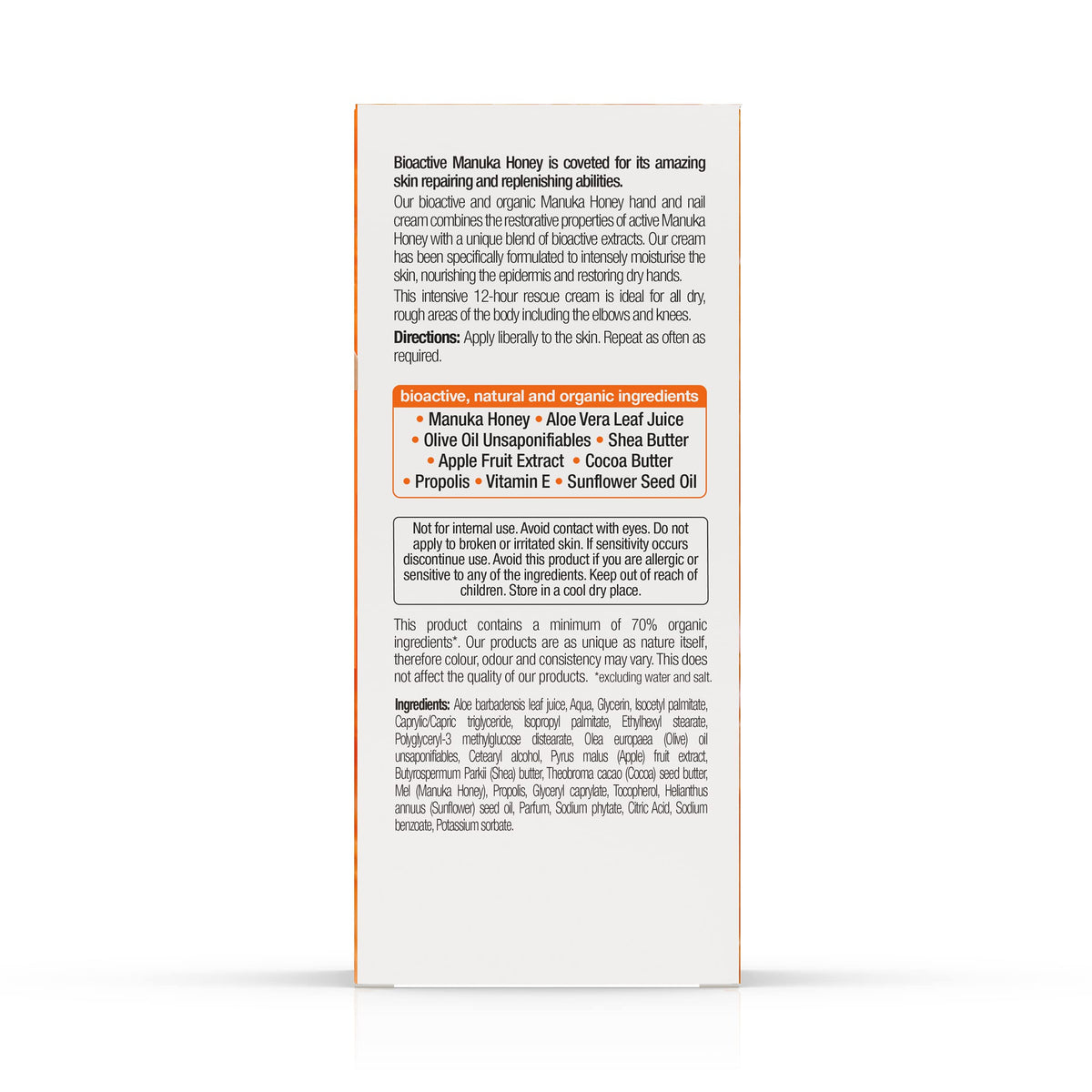 DR ORGANIC Manuka Honey Hand & Nail Cream, 125 ml