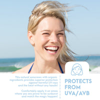 SPF15 Broad Spectrum Natural Sunscreen, Soothing & Hydrating Sunscreen Lotion, Plant-Based Sun Block, Water-Resistant Sun Screen Protector for Face and Body, 118ml - Natural Tone Organic Skincare