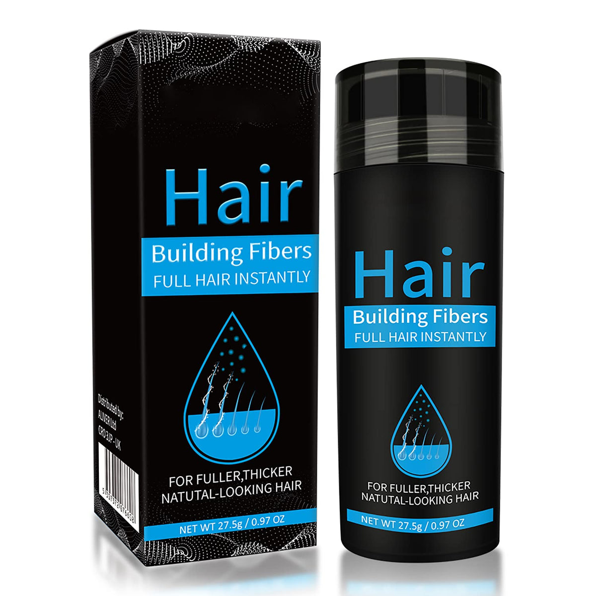 Pegciz Hair Fibres Black, Professional Quality Fiber Hair Powder, Hair Loss Concealer for Thinning Hair for Women and Men, Best Hair Thickening Products