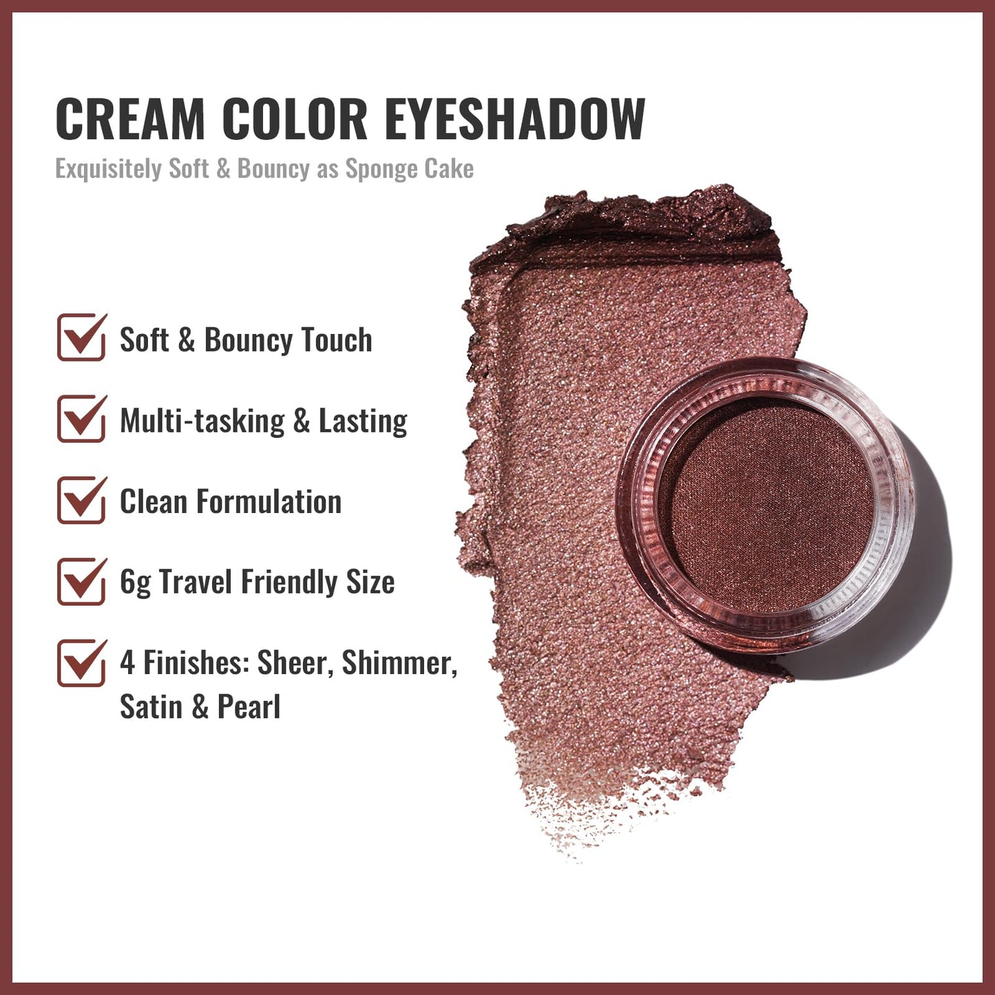 Oulac OULAC Cream Eyeshadow, Glitter Brown Eyeshadow, Holds Makeup For 12 Hours +, Waterproof and Sweatproof, Crease Resistant, Vegan | 06g (05) Honey Bunny