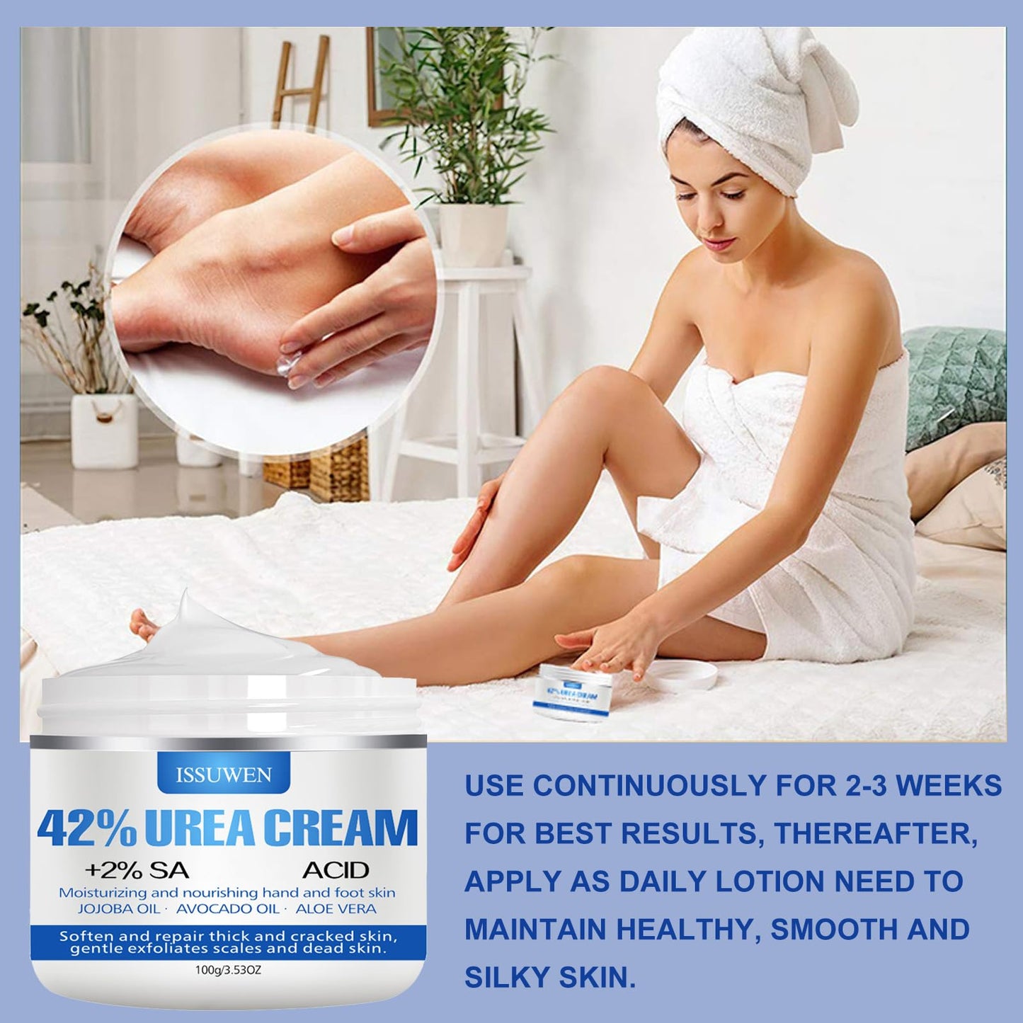 Shengqialun Urea 42% Foot Cream, Foot Cream for Cracked Heels and Dry Skin, Cracked Heel Repair Cream for Feet and Hand, Urea Cream for Hand,Foot and Body Care Deep Moisturizing Callus Remover