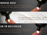 Guapo skincare Guapo Skincare - Mens Skincare Routine Facewash Kit, 4 Step Regime Including Face Wash, Facial Scrub, SPF20 Moisturiser and Nightime Lotion