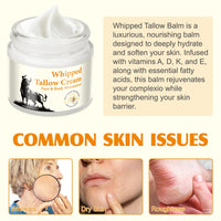 Datival Beef Tallow for Skin, Tallow Face Moisturizer, Tallow and Honey Balm, Organic Grass-Fed Whipped Beef Tallow and Honey Cream, Deeply Moisturizing for Face & Body, Suitable for Dry & Aging Skin, 60g