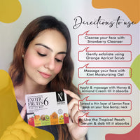 NUTRIGLOW Nutriglow Naturals Exotic Fruit Facial Kit with Honey, Vitamin E for Radiant Glow, 60G