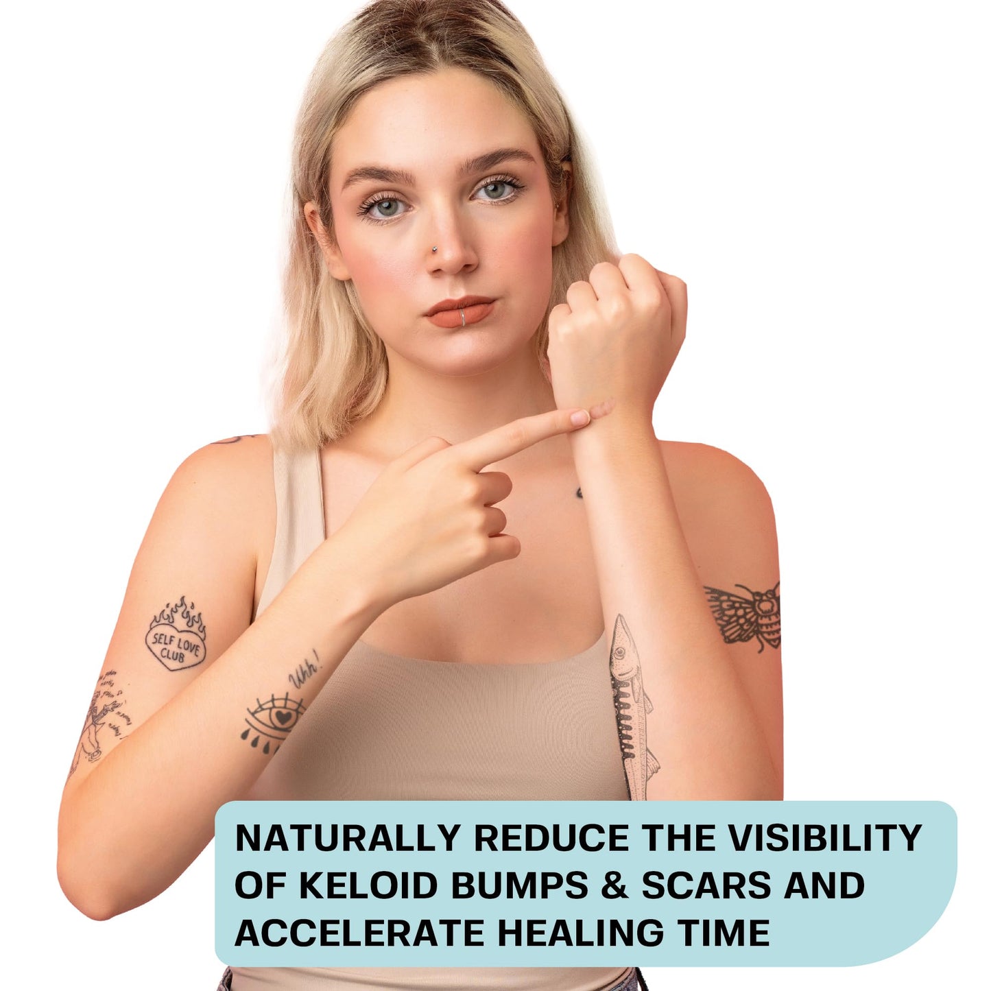 BASE LABORATORIES Keloid Bump Gel - Natural Piercing Bump & Keloid Scar Gel - For all Piercing Scars, Keloids & Bumps - 15ml