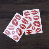 Healifty 6pcs Red Lip Stickers Kiss Stickers Decals Temporary Tattoo Stickers Waterproof Tattoo Decorative Stickers for Neck Leg Face Chest Water Bottle
