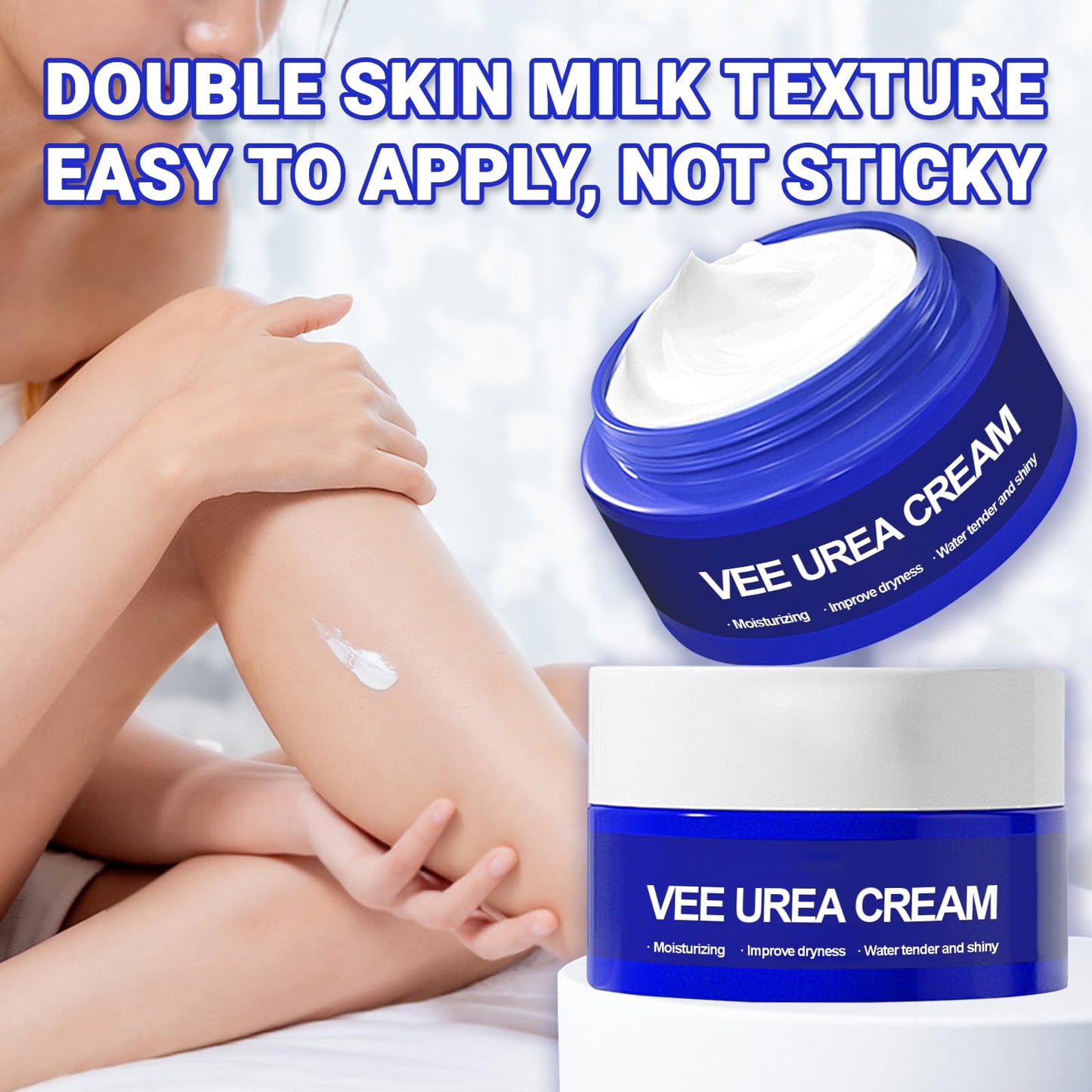 GMHLLES 2 Bottles Urea Cream 60 Percent for Feet,70g Cracked Heel Repair Cream,Urea Moisturiser,Lightweight and Gentle,Suitable for Cracked Feet and Dry Body Skin Care,with 1 Massage Board
