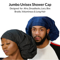 TTAT Try This an That TTAT Shower Cap Jumbo Size for Men & Women With Afro, Long Dreadlocks, Locs, Box Braids, Voluminous & Long Hair, Waterproof, Washable, Reusable & Adjustable