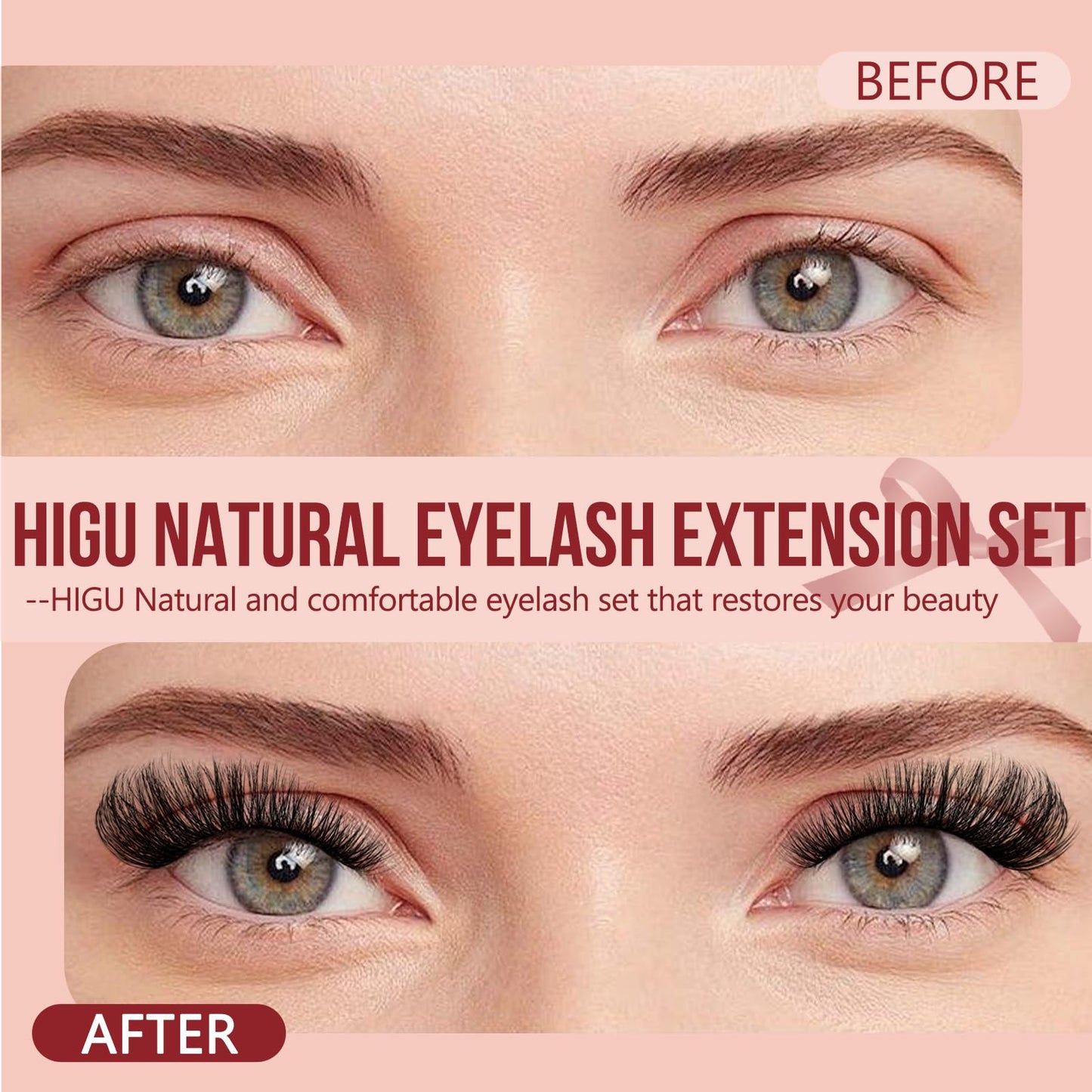 Higu clace Higu Clayse Lash Clusters Kit - DIY Lash Extensions Kit with D Curl 10-18mm Lashes, Individual Clusters and Applicator for Beginners