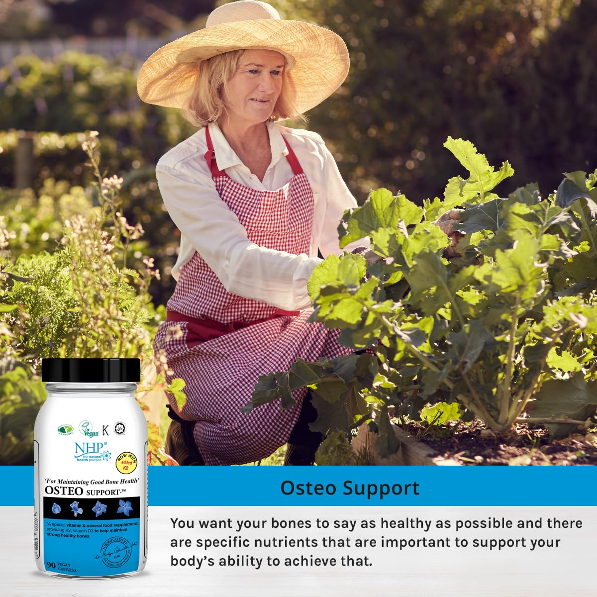 NHP The Natural Health Practice Natural Health Practice Osteo Support Supplement Vitamin D3 (90 Capsules) Maintain Strong Healthy Bones