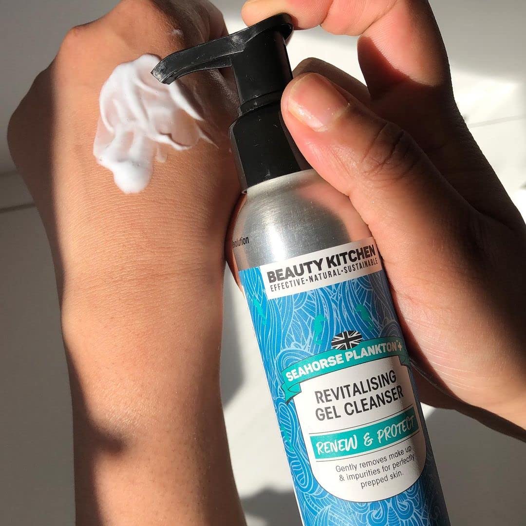 Beauty Kitchen - Seahorse Plankton + Revitalising Gel Cleanser 150ml - Removes Redness, Oil & Impurities - Hydrating Makeup Remover - Vegan/Cruelty Free