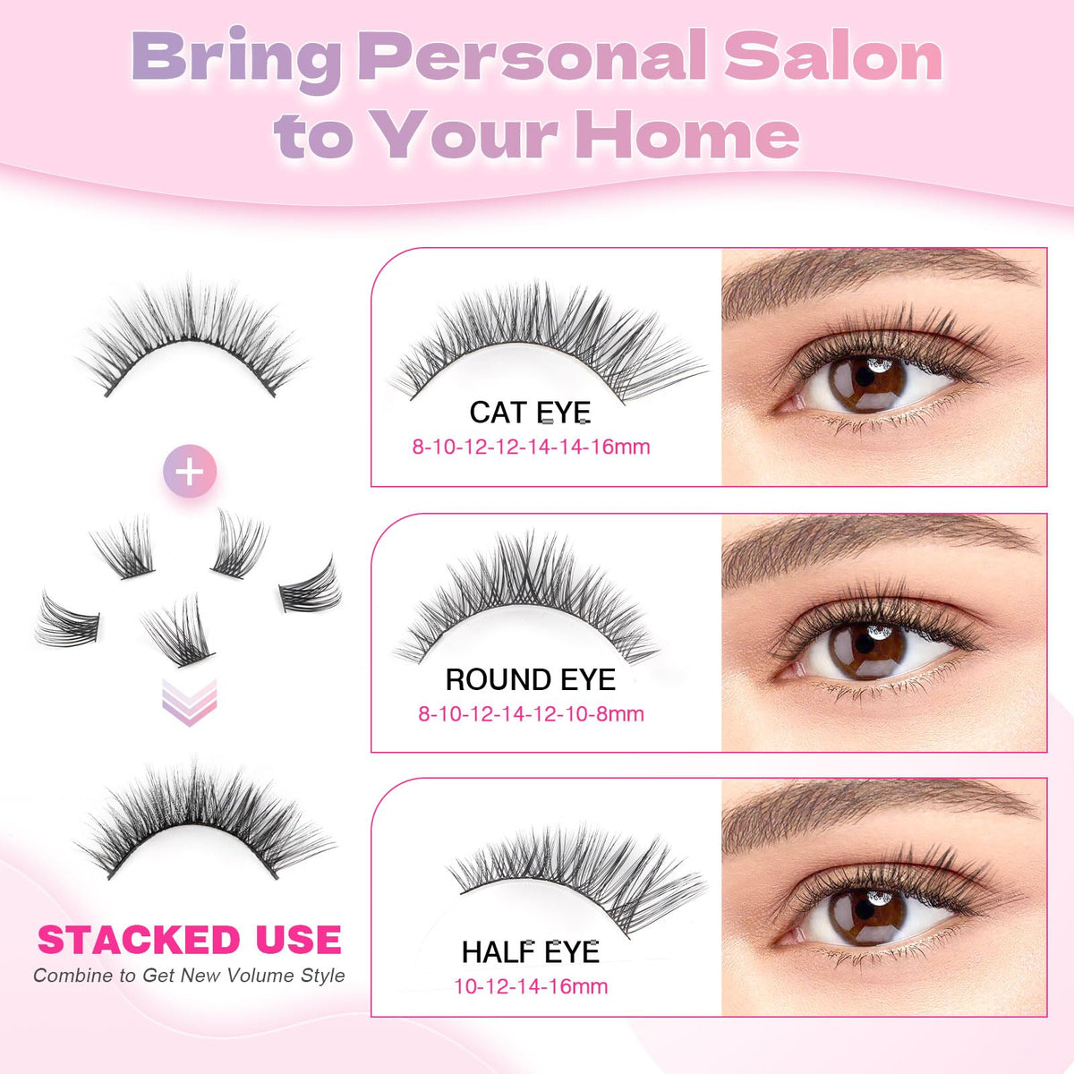 Glowing Win Individual Lashes DIY Lash Extensions Kit with Lash Bond&Seal and Tweezers 144PCS Cluster Lashes Set Reusable False Eyelash Extensions Natural Look Mix 8-16mm C D Curl Strip Eye Lashes
