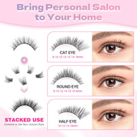 Glowing Win Individual Lashes DIY Lash Extensions Kit with Lash Bond&Seal and Tweezers 144PCS Cluster Lashes Set Reusable False Eyelash Extensions Natural Look Mix 8-16mm C D Curl Strip Eye Lashes