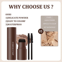 KKwoter Eyebrow Stencils Kit - Waterproof Eyebrow Stencils Kit with 10 reusable stencils - 3 in 1 Hairline Shadow Powder - Eyebrow Seal Shaping Tool - a makeup must-have (LIGHT BROWN)