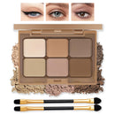 Generic Neutral Nude Eyeshadow Palette – 6 Highly Pigmented Matte & Shimmer Shades, Waterproof, Long-Lasting, Blendable, Includes Brushes – Perfect for Mature Skin & All Skin Tones