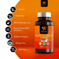 BriteLife BL Boswellia Serrata Capsules | 120 High Strength Boswellia Extract 5:1 Capsules - 2000mg Boswelia Per Serving | Non-GMO, Gluten & Allergen Free | Manufactured in The UK