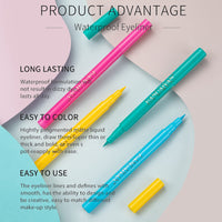 RenhuangFuxi Coloured Eyeliner, Royal-Blue Eyeliner, Waterproof Liquid Eyeliner All Day Long-Lasting Eye Liners, Highly-Pigmented Colourful Eyeliner for Eye Makeup, Black, White(Only Royal-Blue)