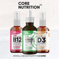 Liquid Chlorophyll Drops for Water - High Strength of 12,000mg per 2X 60ml Bottle at 4X Concentration - 4 Month Supply of Chlorophyll Liquid Drink - Made in UK by Core Nutrition (2X Pack)